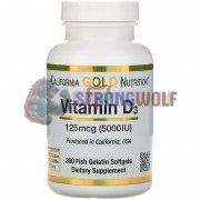 Vitamin D3 (360 шт по 125 мкг: 5000 МЕ), California Gold Nutrition