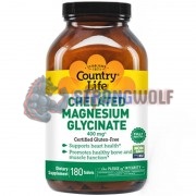 Chelated Magnesium Glycinate (180 шт), Country Life